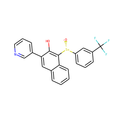 [O-][S@+](c1cccc(C(F)(F)F)c1)c1c(O)c(-c2cccnc2)cc2ccccc12 ZINC000299826107