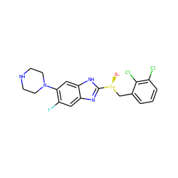 [O-][S@@+](Cc1cccc(Cl)c1Cl)c1nc2cc(F)c(N3CCNCC3)cc2[nH]1 ZINC000029050605