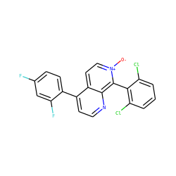 [O-][n+]1ccc2c(-c3ccc(F)cc3F)ccnc2c1-c1c(Cl)cccc1Cl ZINC000073160482