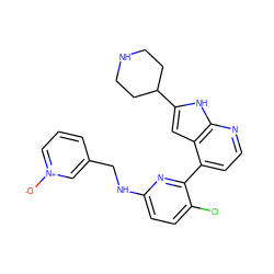 [O-][n+]1cccc(CNc2ccc(Cl)c(-c3ccnc4[nH]c(C5CCNCC5)cc34)n2)c1 ZINC000220123863