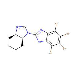 Brc1c(Br)c(Br)c2[nH]c(N3C=N[C@@H]4CCCC[C@@H]43)nc2c1Br ZINC000169697596