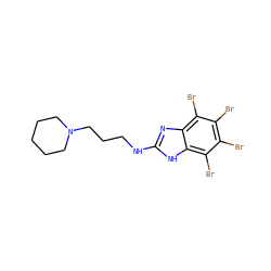Brc1c(Br)c(Br)c2[nH]c(NCCCN3CCCCC3)nc2c1Br ZINC000117193395