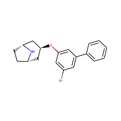 Brc1cc(O[C@H]2C[C@@H]3CC[C@H](C2)N3)cc(-c2ccccc2)c1 ZINC000101387206
