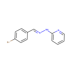 Brc1ccc(/C=N/Nc2ccccn2)cc1 ZINC000004737977