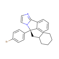 Brc1ccc([C@@]2(CC3CCCCC3)c3ccccc3-c3nccn32)cc1 ZINC000072112283