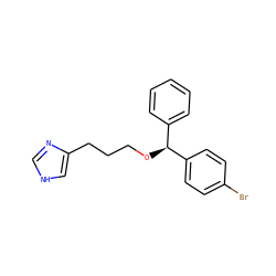Brc1ccc([C@@H](OCCCc2c[nH]cn2)c2ccccc2)cc1 ZINC000026151750