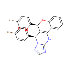 Brc1ccc([C@H]2C3=C(Nc4ncnn42)c2ccccc2O[C@@H]3c2ccc(Br)cc2)cc1 ZINC000002245670