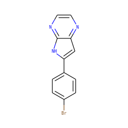 Brc1ccc(-c2cc3nccnc3[nH]2)cc1 ZINC000100827656