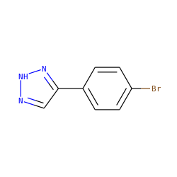 Brc1ccc(-c2cn[nH]n2)cc1 ZINC000013671882