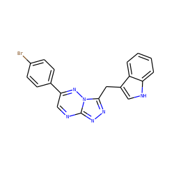 Brc1ccc(-c2cnc3nnc(Cc4c[nH]c5ccccc45)n3n2)cc1 ZINC000200622610