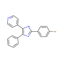 Brc1ccc(-c2nc(-c3ccccc3)c(-c3ccncc3)[nH]2)cc1 ZINC000026575170