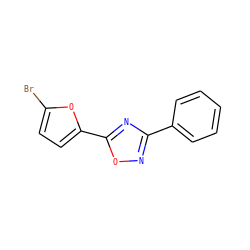 Brc1ccc(-c2nc(-c3ccccc3)no2)o1 ZINC000000204094
