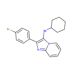 Brc1ccc(-c2nc3ccccn3c2NC2CCCCC2)cc1 ZINC000072176532