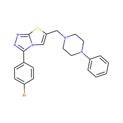Brc1ccc(-c2nnc3sc(CN4CCN(c5ccccc5)CC4)cn23)cc1 ZINC000057005048