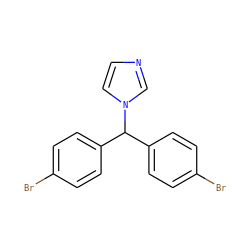 Brc1ccc(C(c2ccc(Br)cc2)n2ccnc2)cc1 ZINC000027427247
