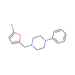 Brc1ccc(CN2CCN(c3ccccc3)CC2)o1 ZINC000000207595