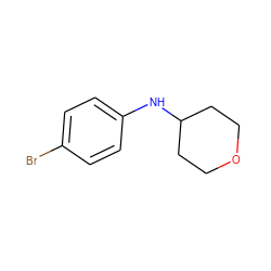 Brc1ccc(NC2CCOCC2)cc1 ZINC000036304023