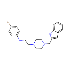 Brc1ccc(NCCN2CCN(Cc3cc4ccccc4[nH]3)CC2)cc1 ZINC000473134419