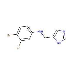 Brc1ccc(NCc2cnc[nH]2)cc1Br ZINC000096177541