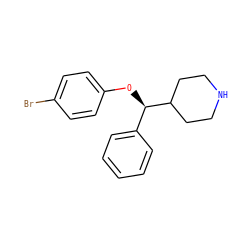 Brc1ccc(O[C@H](c2ccccc2)C2CCNCC2)cc1 ZINC000013530893