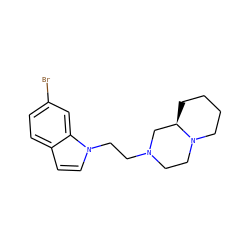 Brc1ccc2ccn(CCN3CCN4CCCC[C@@H]4C3)c2c1 ZINC000022939898