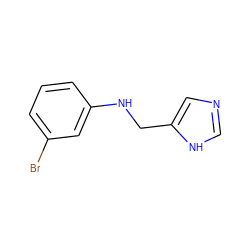Brc1cccc(NCc2cnc[nH]2)c1 ZINC000043194981