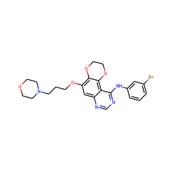 Brc1cccc(Nc2ncnc3cc(OCCCN4CCOCC4)c4c(c23)OCCO4)c1 ZINC000653905729