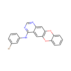 Brc1cccc(Nc2ncnc3cc4c(cc23)Oc2ccccc2O4)c1 ZINC000084689666