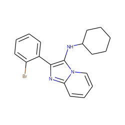 Brc1ccccc1-c1nc2ccccn2c1NC1CCCCC1 ZINC000072176350
