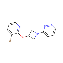 Brc1cccnc1OC1CN(c2cccnn2)C1 ZINC000096169027