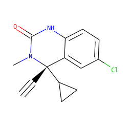 C#C[C@]1(C2CC2)c2cc(Cl)ccc2NC(=O)N1C ZINC000000008418