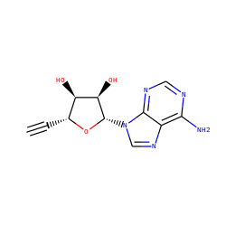 C#C[C@H]1O[C@@H](n2cnc3c(N)ncnc32)[C@H](O)[C@@H]1O ZINC000003798681