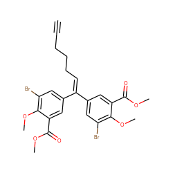 C#CCCCC=C(c1cc(Br)c(OC)c(C(=O)OC)c1)c1cc(Br)c(OC)c(C(=O)OC)c1 ZINC000014943797