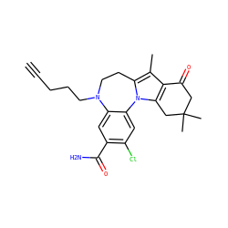 C#CCCCN1CCc2c(C)c3c(n2-c2cc(Cl)c(C(N)=O)cc21)CC(C)(C)CC3=O ZINC000299864831