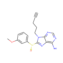 C#CCCCn1c([S@+]([O-])c2cccc(OC)c2)nc2c(N)ncnc21 ZINC000013642823