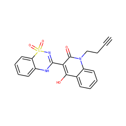 C#CCCn1c(=O)c(C2=NS(=O)(=O)c3ccccc3N2)c(O)c2ccccc21 ZINC000101035798