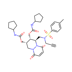 C#CCN(C[C@@H]1[C@@H](OC(=O)NC2CCCC2)[C@@H](OC(=O)NC2CCCC2)Cn2c(=O)ccc(=O)n21)S(=O)(=O)c1ccc(C)cc1 ZINC000072134238