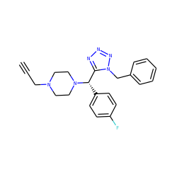 C#CCN1CCN([C@@H](c2ccc(F)cc2)c2nnnn2Cc2ccccc2)CC1 ZINC000058592471