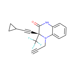 C#CCN1c2ccccc2NC(=O)[C@@]1(C#CC1CC1)C(F)(F)F ZINC000014943919