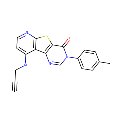 C#CCNc1ccnc2sc3c(=O)n(-c4ccc(C)cc4)cnc3c12 ZINC000071295107