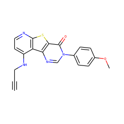 C#CCNc1ccnc2sc3c(=O)n(-c4ccc(OC)cc4)cnc3c12 ZINC000071294564