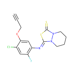C#CCOc1cc(/N=c2\sc(=S)n3n2CCCC3)c(F)cc1Cl ZINC000103282775