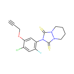 C#CCOc1cc(-n2c(=S)n3n(c2=S)CCCC3)c(F)cc1Cl ZINC000103280819