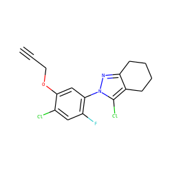 C#CCOc1cc(-n2nc3c(c2Cl)CCCC3)c(F)cc1Cl ZINC000039626965