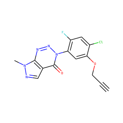 C#CCOc1cc(-n2nnc3c(cnn3C)c2=O)c(F)cc1Cl ZINC000098084508