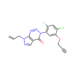 C#CCOc1cc(-n2nnc3c(cnn3CC=C)c2=O)c(F)cc1Cl ZINC000098084768