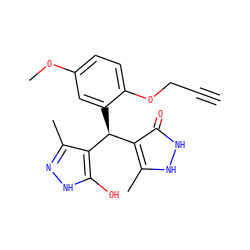C#CCOc1ccc(OC)cc1[C@H](c1c(C)n[nH]c1O)c1c(C)[nH][nH]c1=O ZINC000004454002