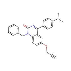 C#CCOc1ccc2c(c1)c(-c1ccc(C(C)C)cc1)nc(=O)n2Cc1ccccc1 ZINC000034341597