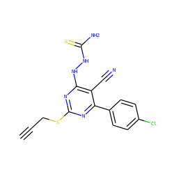 C#CCSc1nc(NNC(N)=S)c(C#N)c(-c2ccc(Cl)cc2)n1 ZINC000215983127