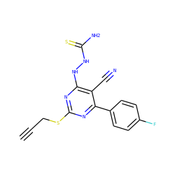 C#CCSc1nc(NNC(N)=S)c(C#N)c(-c2ccc(F)cc2)n1 ZINC000299863707